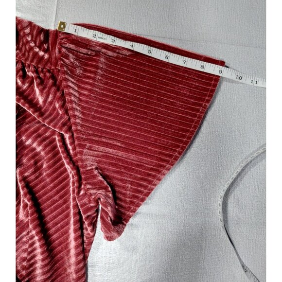 Baltic Born Ribbed Velvet Maxi True Wrap Dress XL Flowy Long Burgundy Formal - Picture 11 of 11